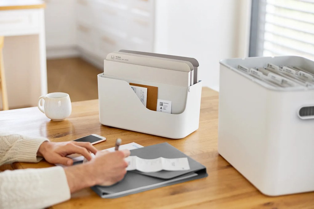 Súprava – Organizér na poštu + Archivačný box - myPAPER biela