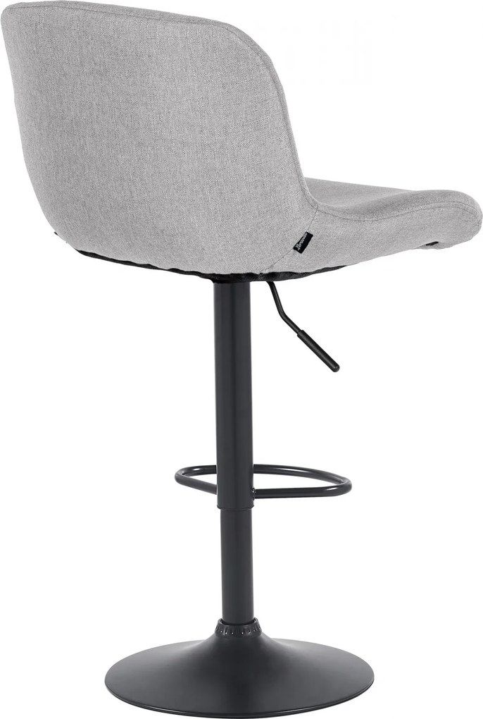 Barová stolička Solon - látka, čierny rám - svetlo šedá
