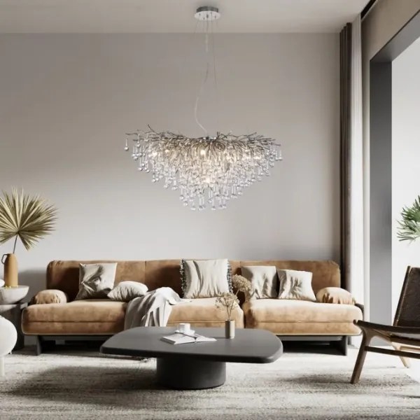 Paul Neuhaus 2192-55 - Luster na lanku ICICLE 10xG9/40W/230V 50x100 cm chróm