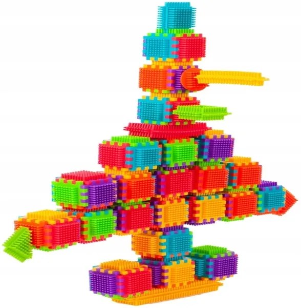 Bloky Ježci stavebné doštičky 140 prvkov v kartóne