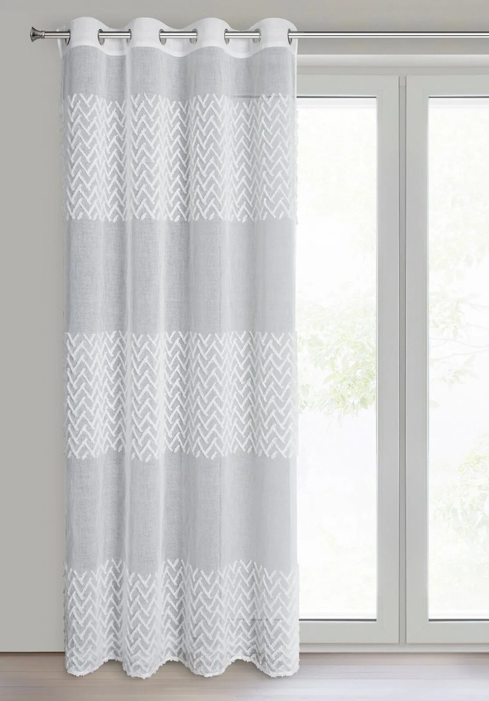 ZÁVES NA KRRÚŽKOCH ESTERI 140X250 CM BIELA