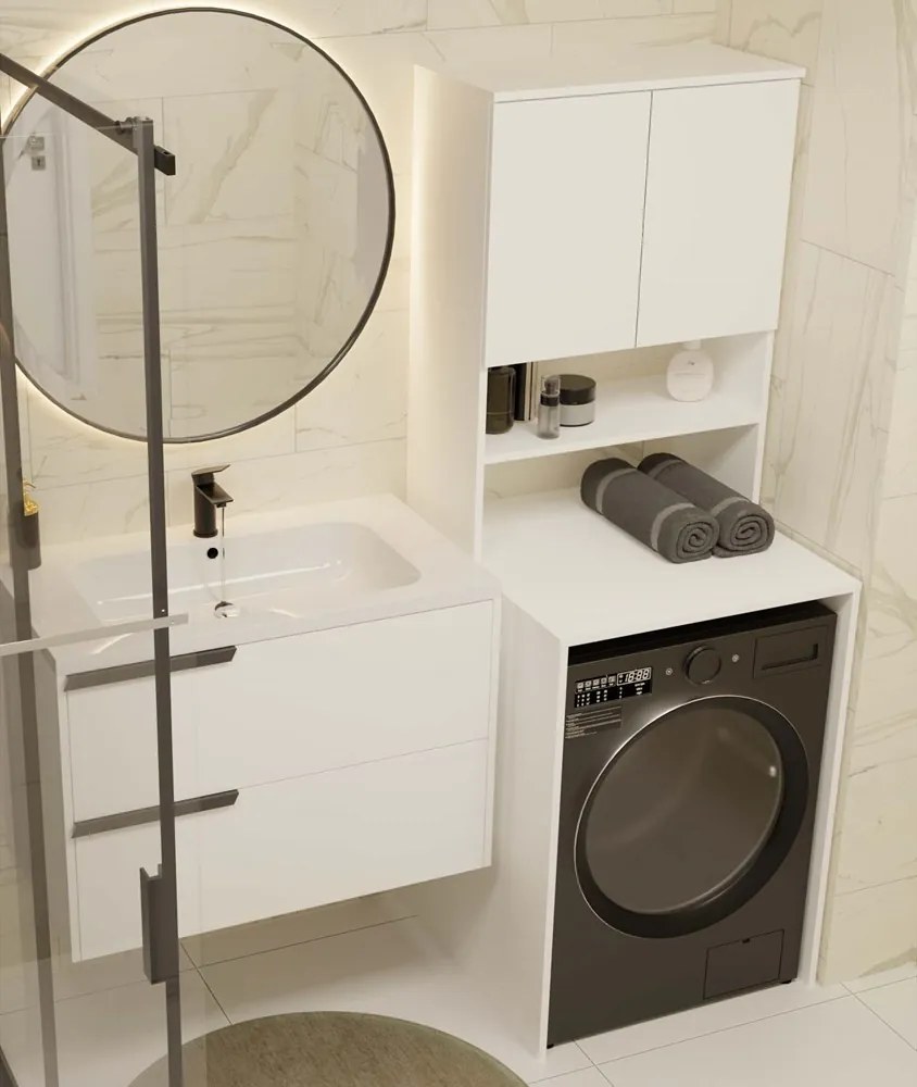 Kúpeľňová skrinka nad práčku POLA MULTI biela