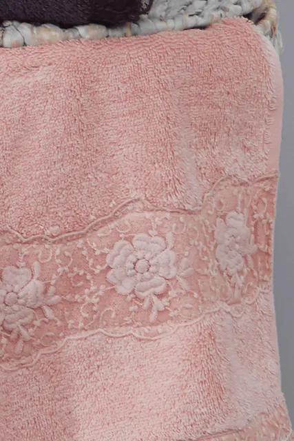 Soft Cotton Osuška STELLA s čipkou 85x150cm Ružová Rose
