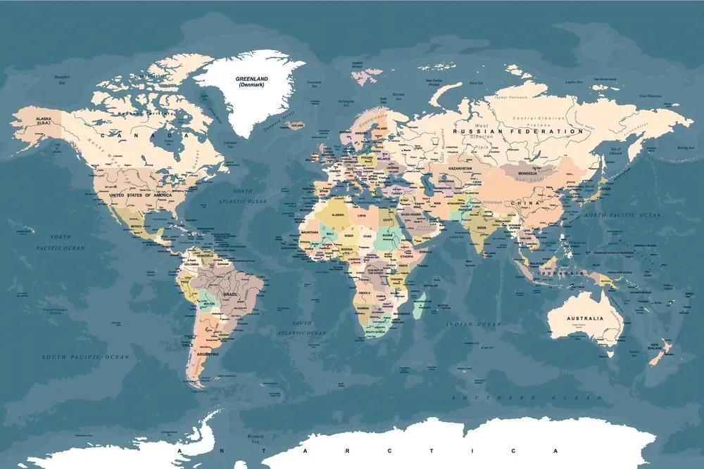 Tapeta vintage mapa sveta - 150x100