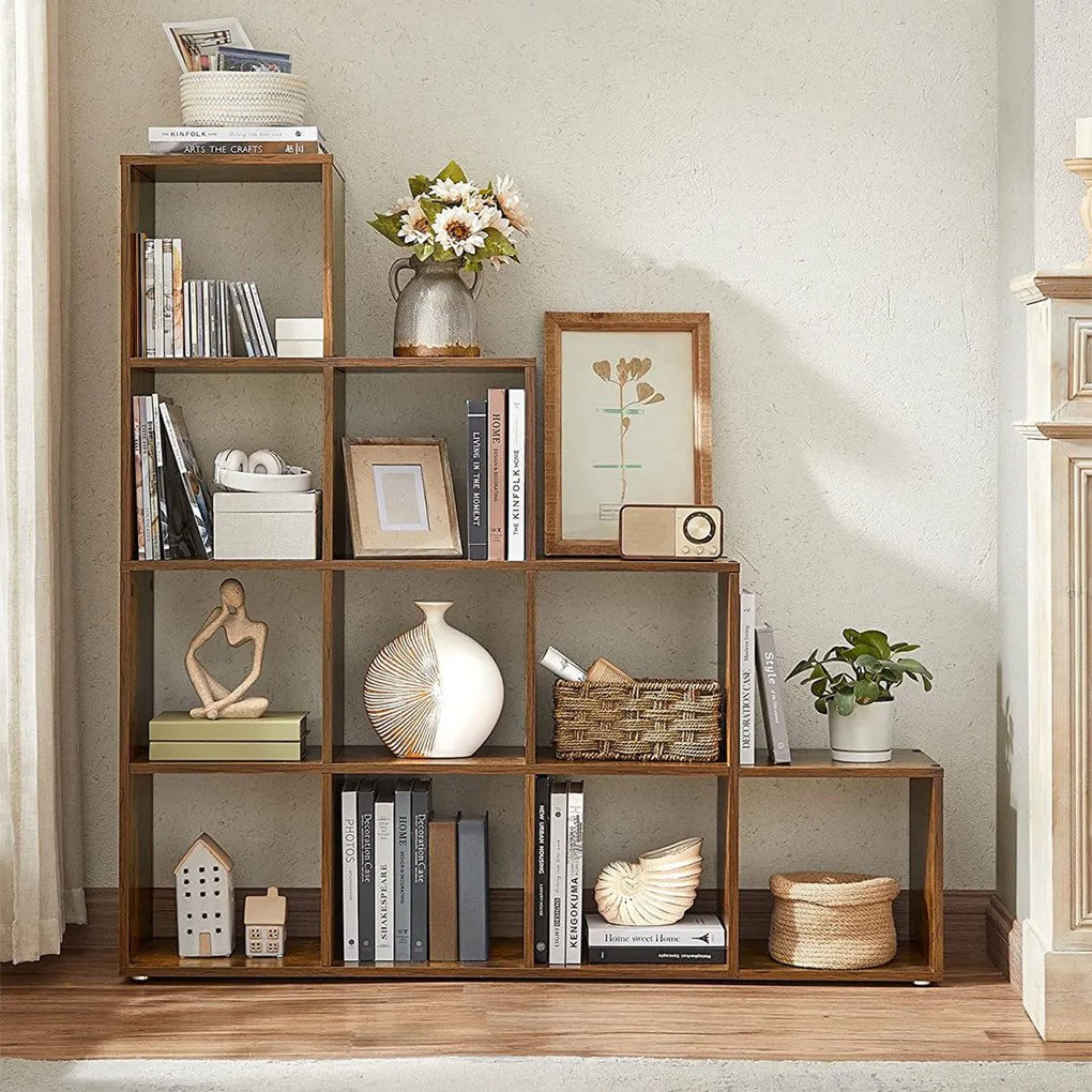 Rustic hnedá Knižnica 129,5 × 129,5 × 29 cm VASAGLE