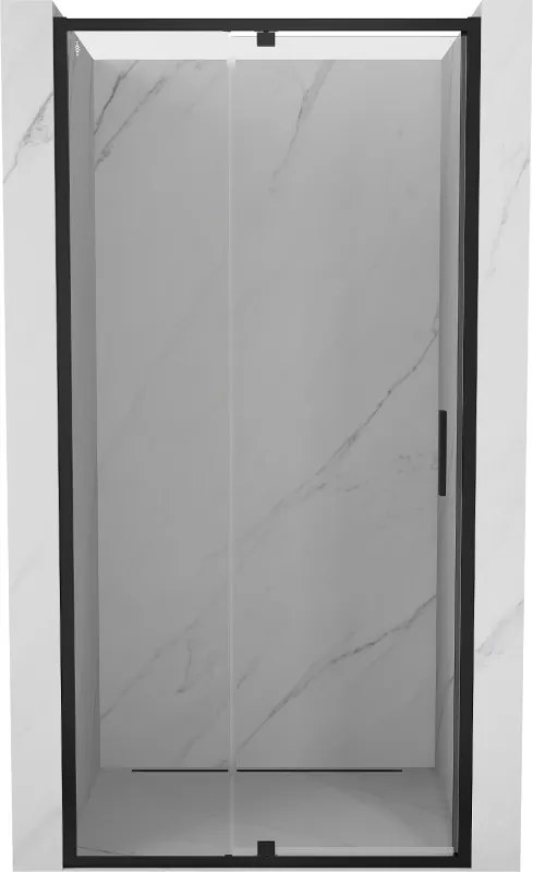 Mexen Exo, 1-krídlové dvere do otvoru 115x200 cm, 6mm číre sklo, čierny profil, 819-115-000-70-00