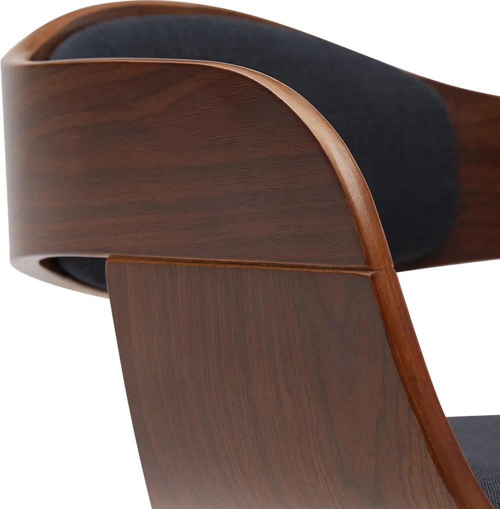 Barová stolička Kingston B - látka, čierny rám - orech/čierna