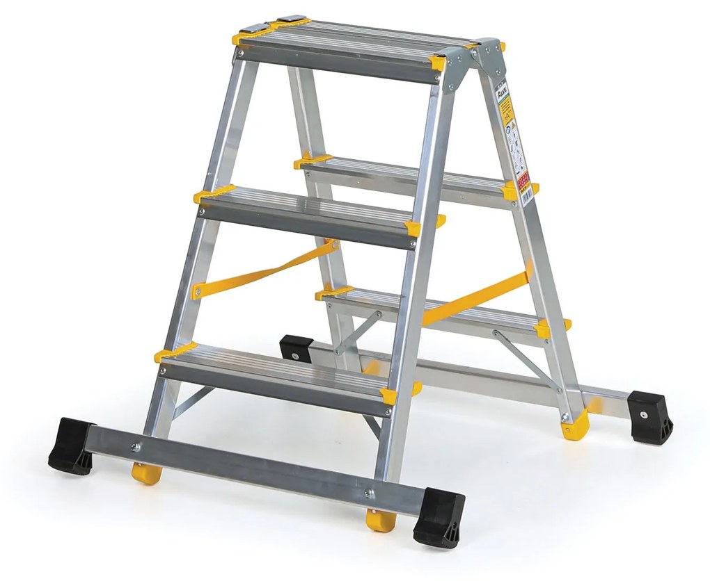 Obojstranné hliníkové schodíky ALVE EUROSTYL so stabilizátorom, 2x3 stupne, výška 0,61 m