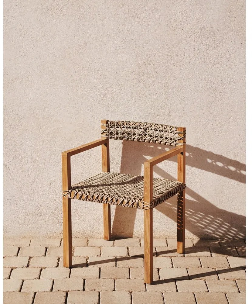 Drevené/ratanové záhradné stoličky v súprave 2 ks v prírodnej farbe Giverola – Kave Home