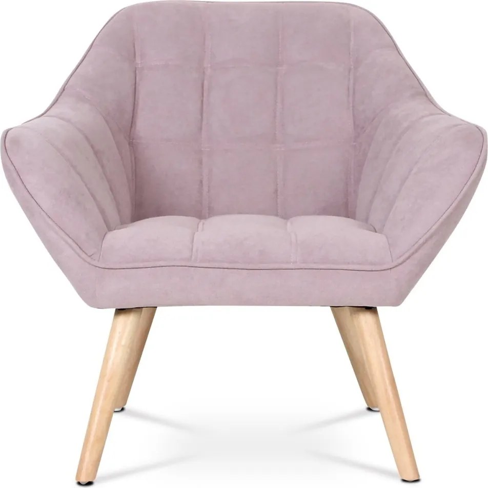 Relaxační křeslo ASPO — masiv, látka, růžová