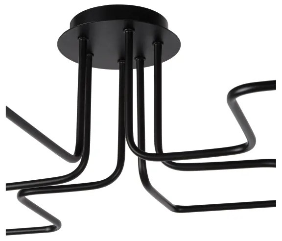 Lucide 21112/06/30 - Prisadený luster LESTER 6xE27/40W/230V čierna