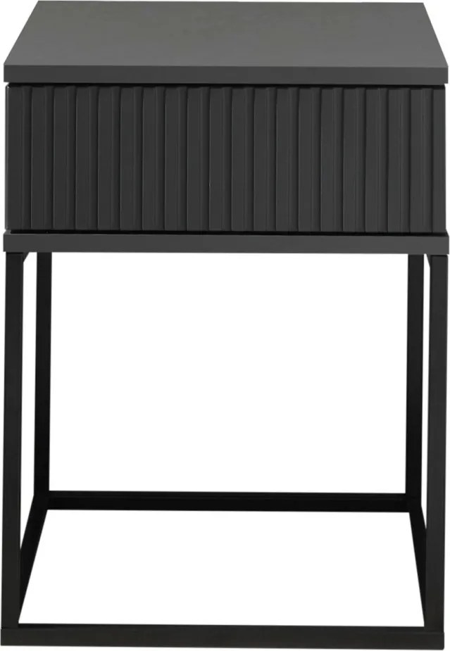 Nočný stolík s 1 zásuvkou Marle, grafitový