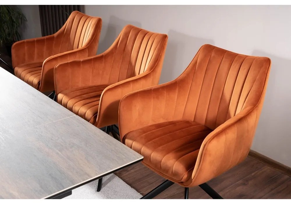 Jedálenská stolička Azalia Velvet, oranžová / čierna
