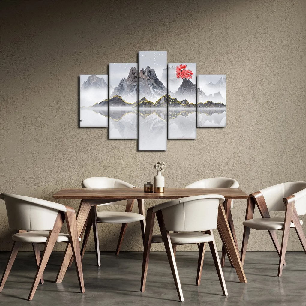 Obraz - Hory v hmle (150x105 cm)
