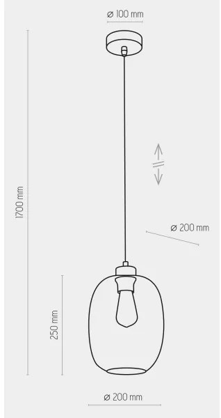 Luster na lanku ELIO 1xE27/15W/230V modrá