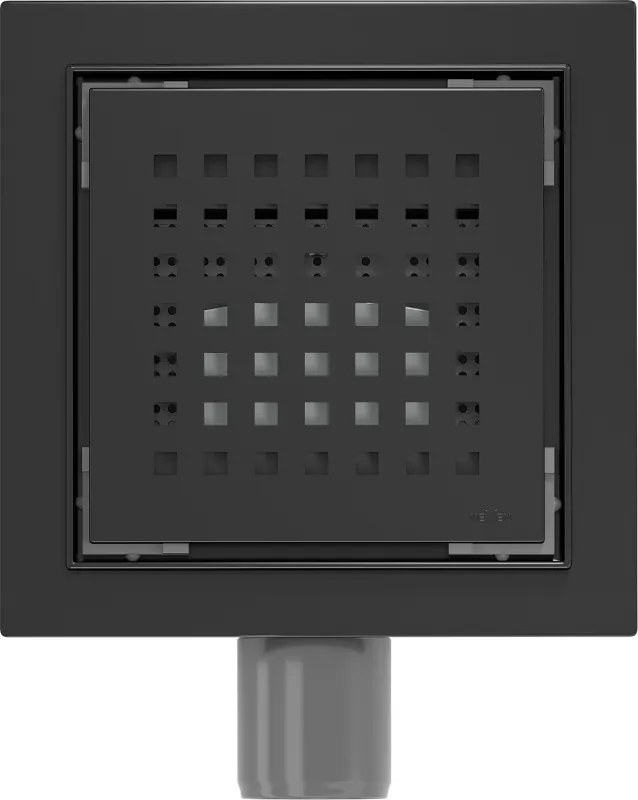 Mexen Flat-Q M08 štvorcová podlahová vpust 12 x 12 cm, čierny - 1710512