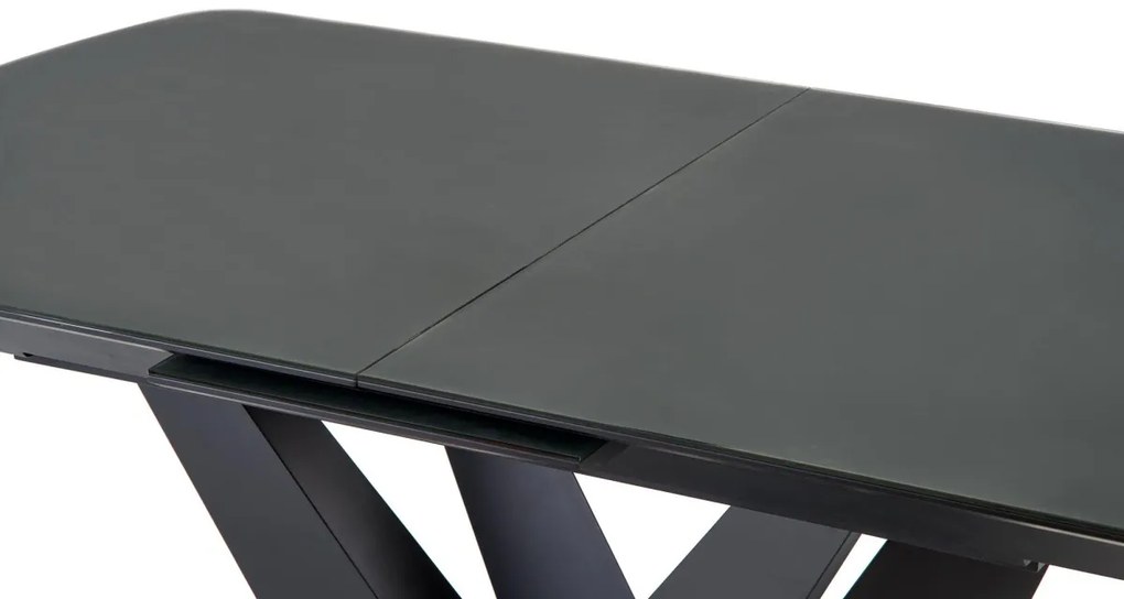 Jedálenský rozkladací stôl Patrizio 160/200 cm tmavosivý/čierny