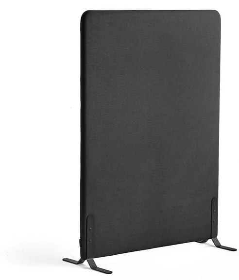 Paraván ZONE, 1360x1000x46 mm, látka Hush, čierne nožičky, tmavošedá