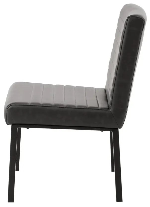 furniture-nabytek.cz - Čalouněná židle Wingston z umělé kůže a kovu, nosnost 250 kg, šedá