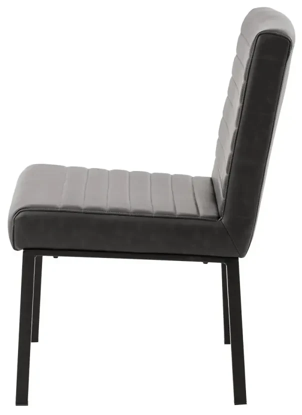 furniture-nabytek.cz - Čalúnená stolička Wingston z umelej kože a kovu, nosnosť 250 kg, šedá