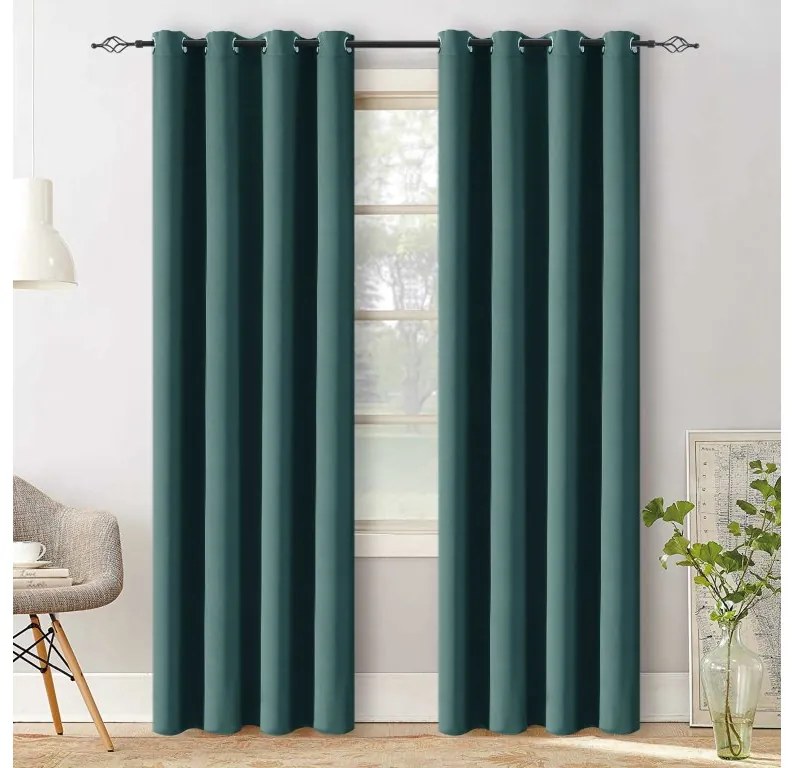 Zatemňovací záves VELVET 140x270 cm, tyrkysový Zavesenie: Riasiaca páska