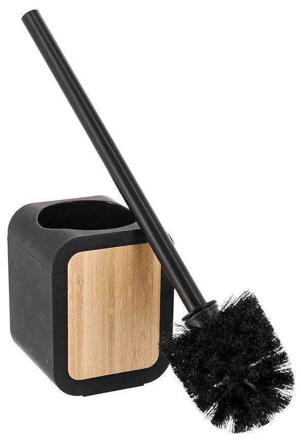 TENDANCE WC kefa Tempesti, čierna/s drevenými prvkami