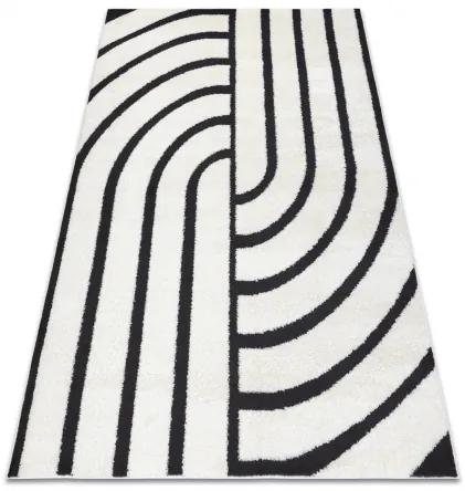 Moderný koberec MODE 8631 geometrická krémová / čierna Veľkosť: 160x220 cm