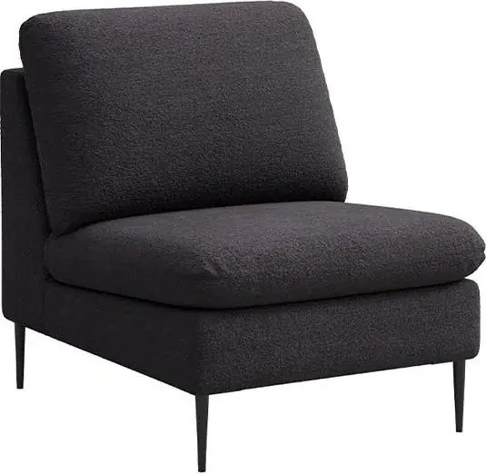 Čierne kreslo z textílie buklé Moilo – MESONICA