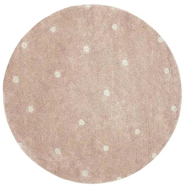 Prateľný koberec dots ø 140 cm ružový MUZZA