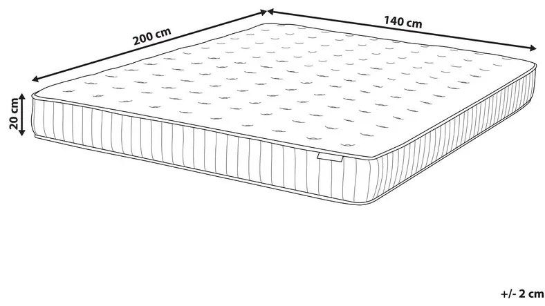 Taštičkový matrac 140x200 cm DARAM (stredne tvrdý). Vlastná spoľahlivá doprava až k Vám domov. 1022785