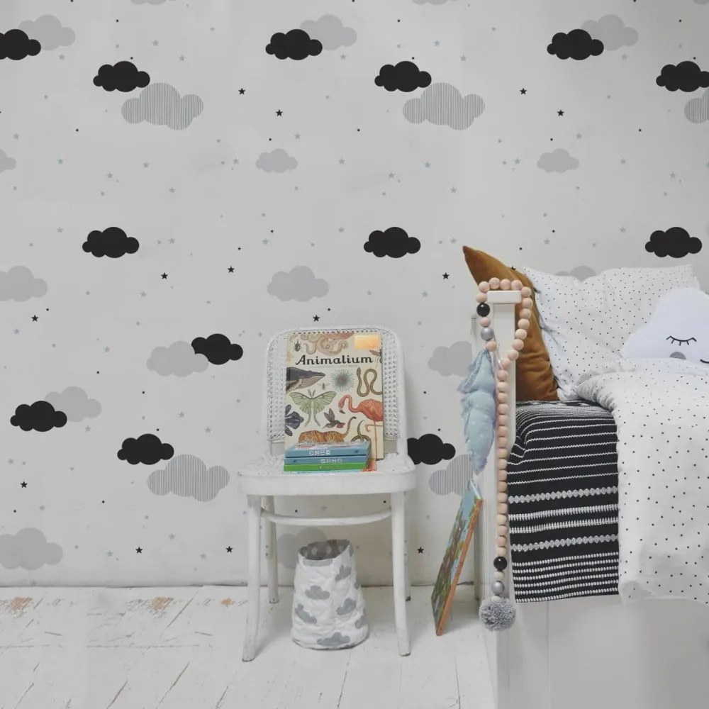 Tapeta mraky a modrej hviezdy 280x50 cm