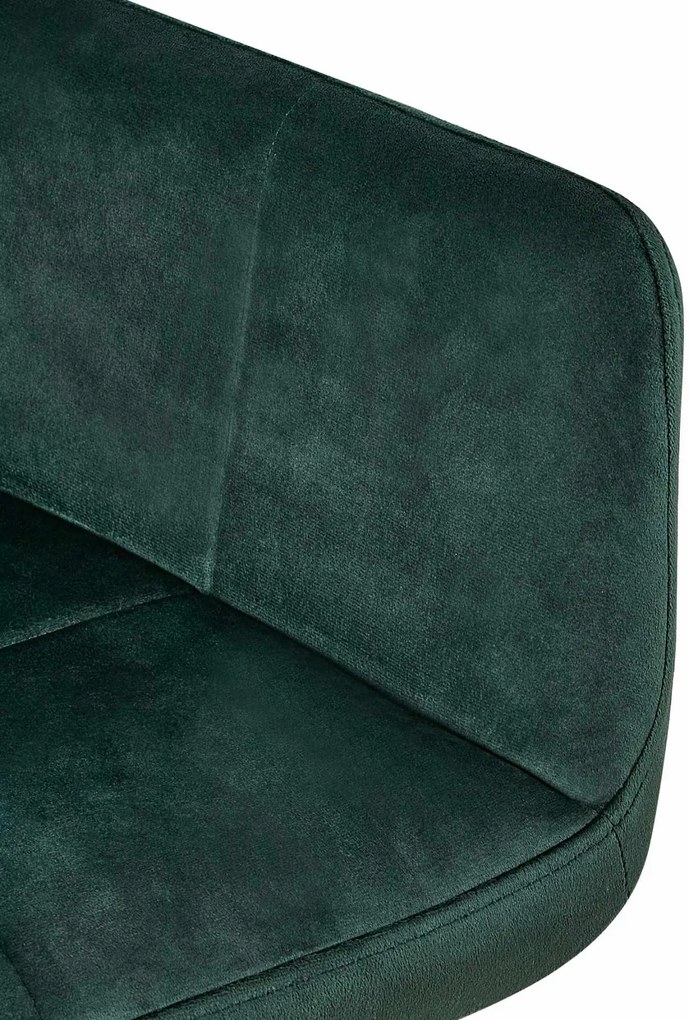 Design-Shop Jedálenská stolička Emia (SET 2 ks) - zamat, kovové nohy čierne - Zelená