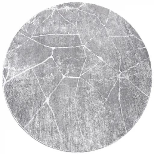 Moderný MEFE koberec okrúhly 2783 Mramor - Štrukturálny,  dve vrstvy  rúna sivá