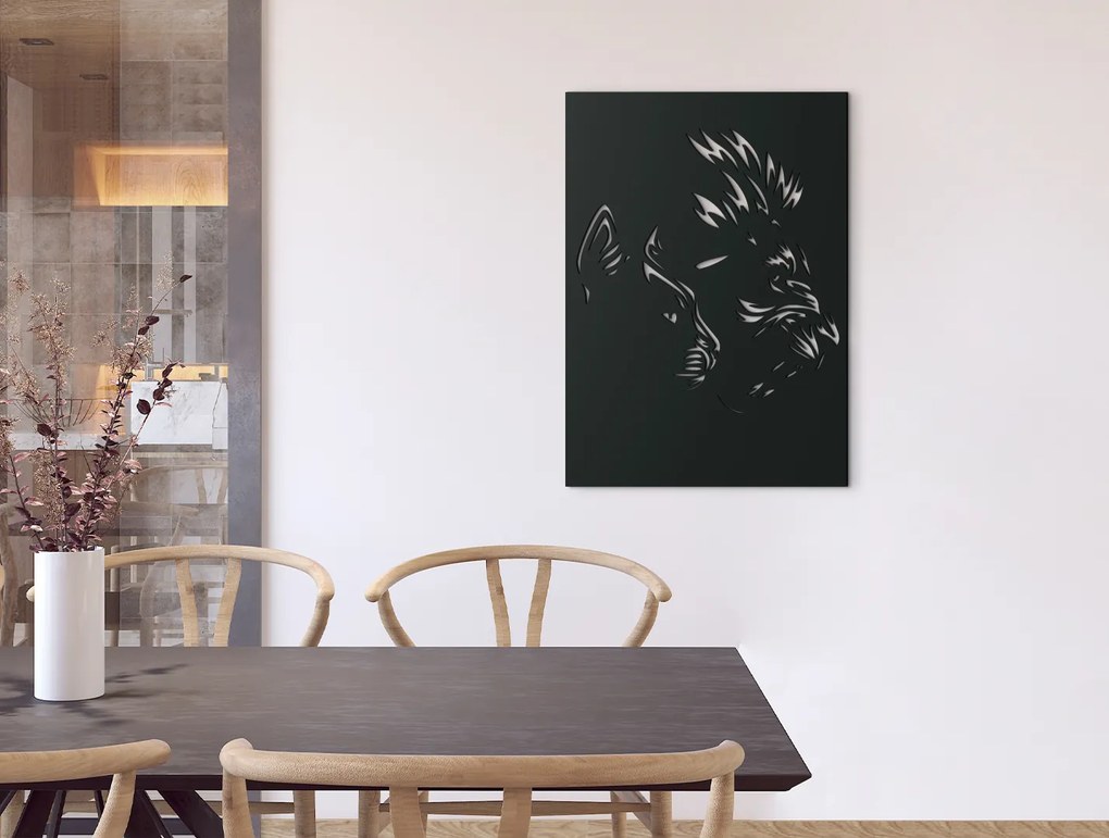drevko Drevený obraz na stenu Levica a lev Rozmer obrazu: 44,5 x 31,5 cm, Farba dekorácie: Čierna