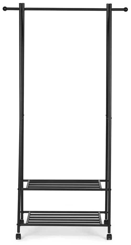 Wellhox Stojan na vešiaky na oblečenie s 2 policami na topánky