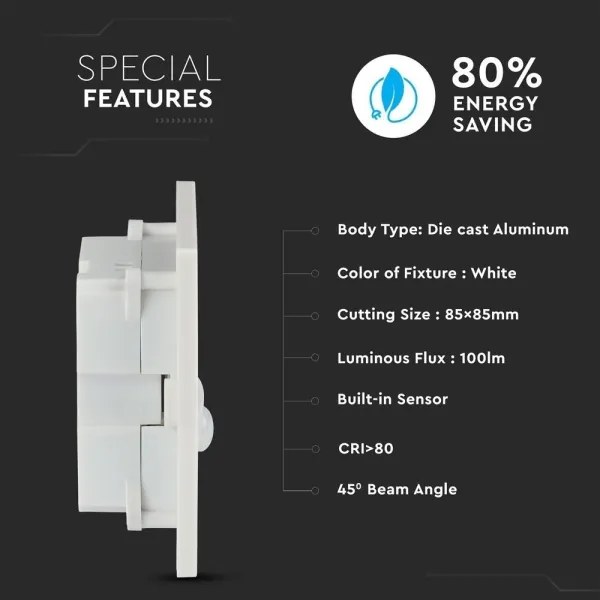 LED schodiskové svietidlo s pohybovým senzorom LED/3W/230V 4000K biela