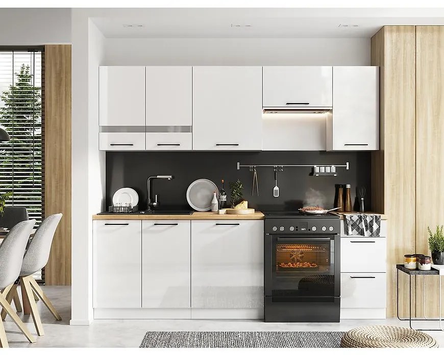 Kuchyňa Oscar 180/240 Biely lesk Bb