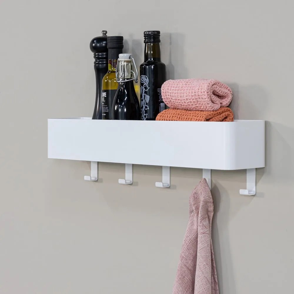 Biela nástenná oceľová kúpeľňová polička Multi – Spinder Design