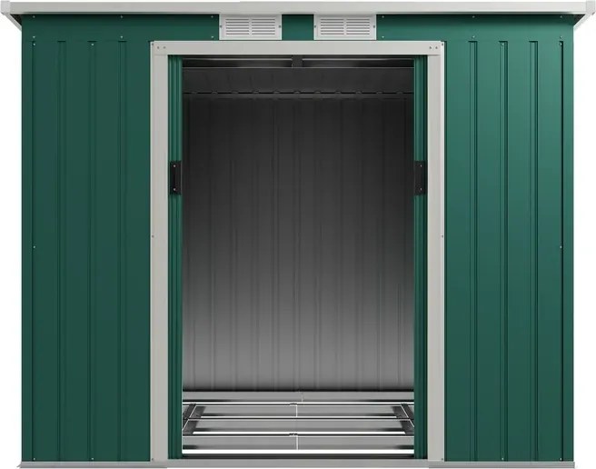 Záhradný domček na náradie, 213 x 130 x 173 cm, tmavozelený