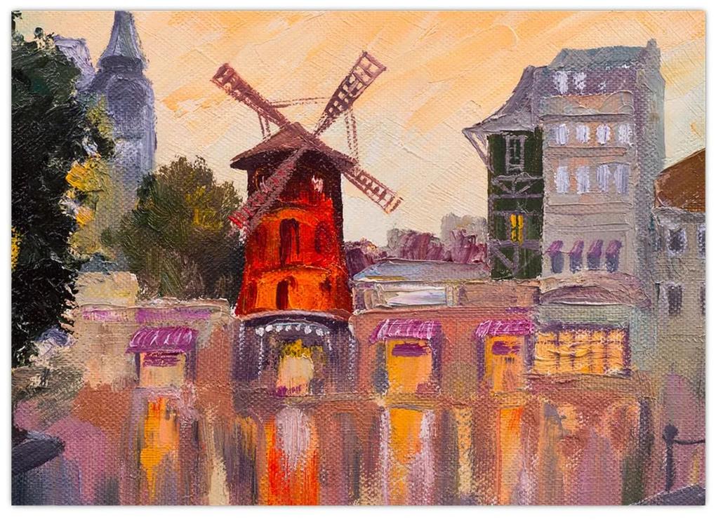 Sklenený obraz - Moulin rouge, Paríž, Francúzsko (70x50 cm)
