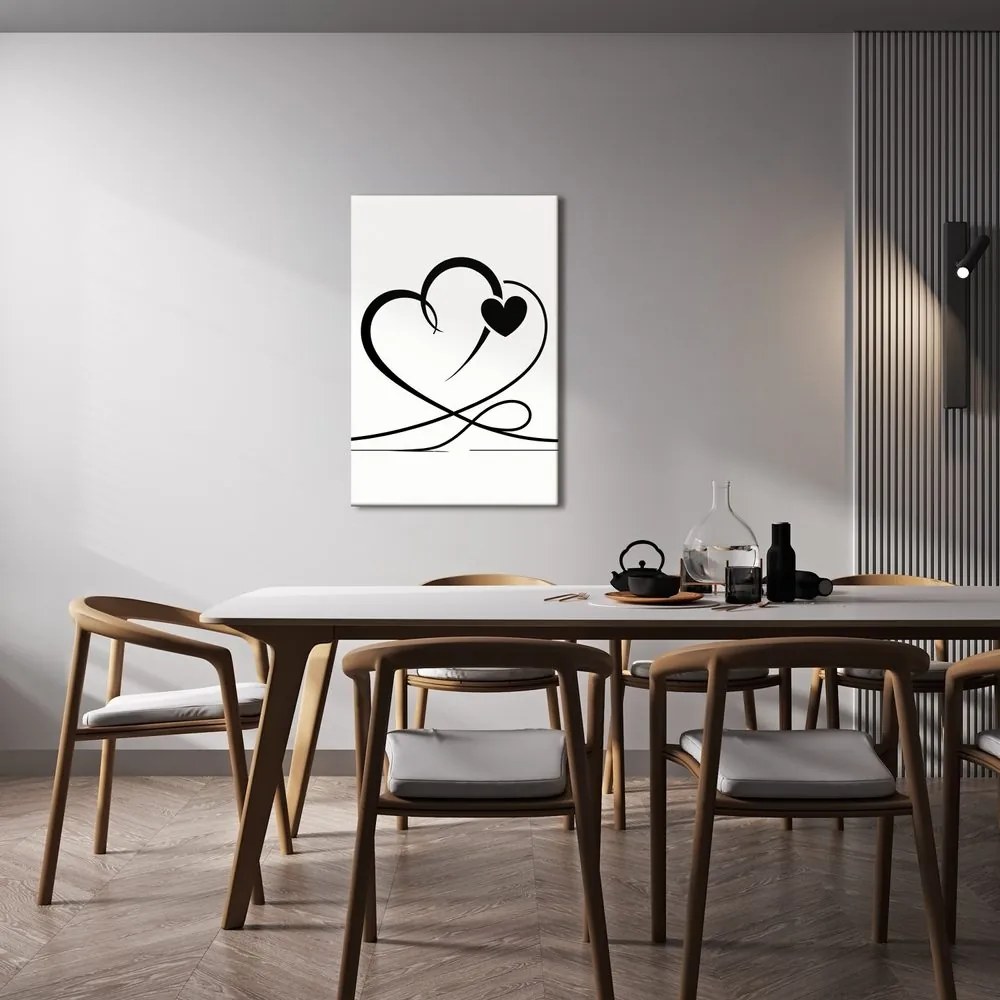Obraz minimalistické čierne srdcia