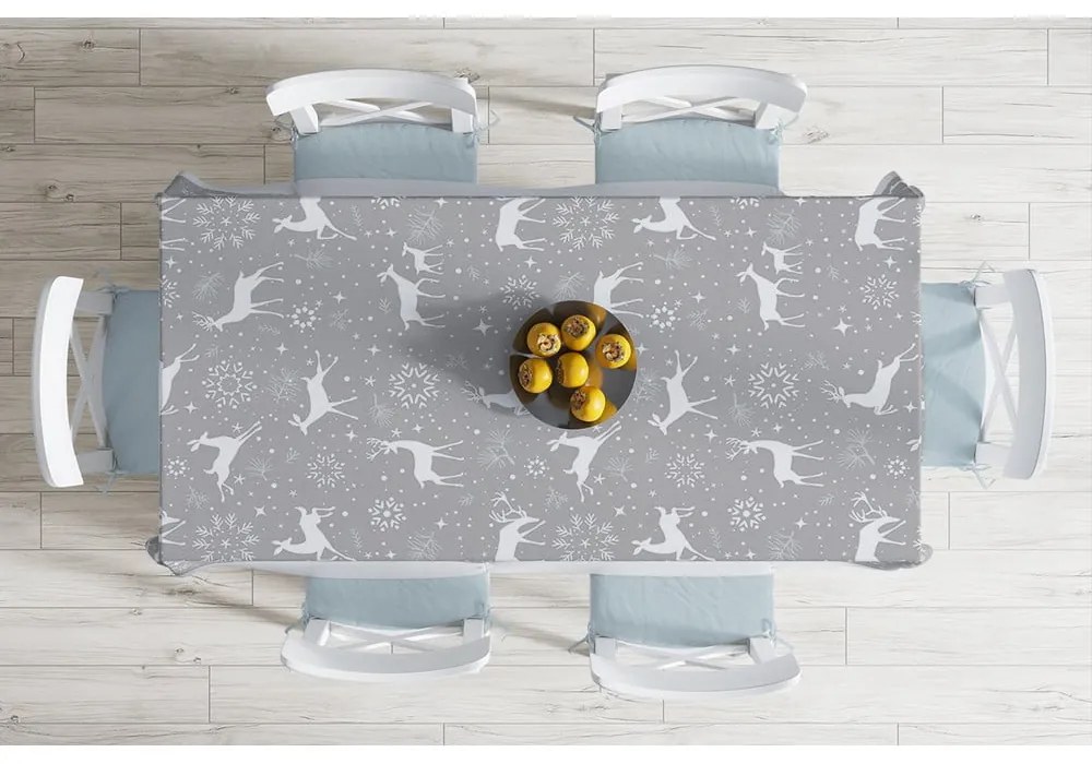 Vianočný obrus s prímesou bavlny Minimalist Cushion Covers Winter Wonderland, 140 x 180 cm