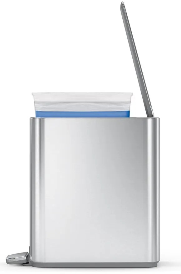 Nášľapný oceľový odpadkový kôš v matne striebornej farbe 5 l – simplehuman