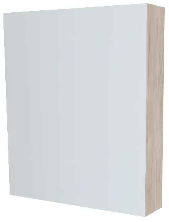 Mereo, Mereo Kúpeľňová zrkadlová skrinka 60 cm, galerka, 1x dvierka ľavá, Multidecor, Light Rock Hickory, MER-CN798G61LRH1