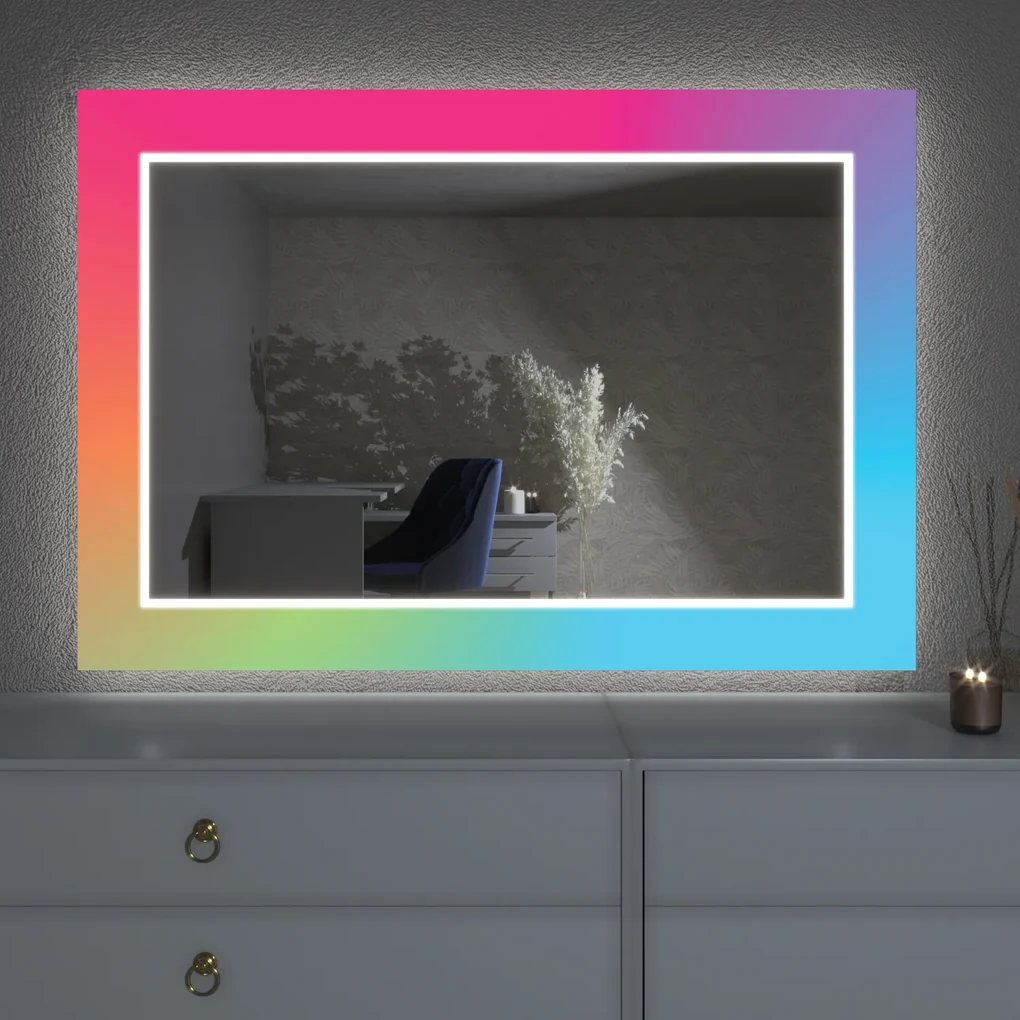 LED zrkadlo s dekorom D25