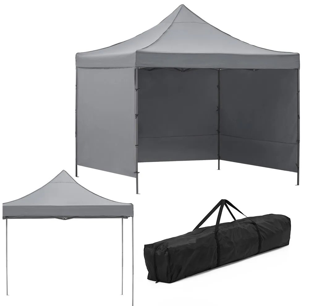 Nožnicový stan 3×3 m – záhradný pavilón pre veľtrhy, expresné akcie a catering, sivý Springos GP0003