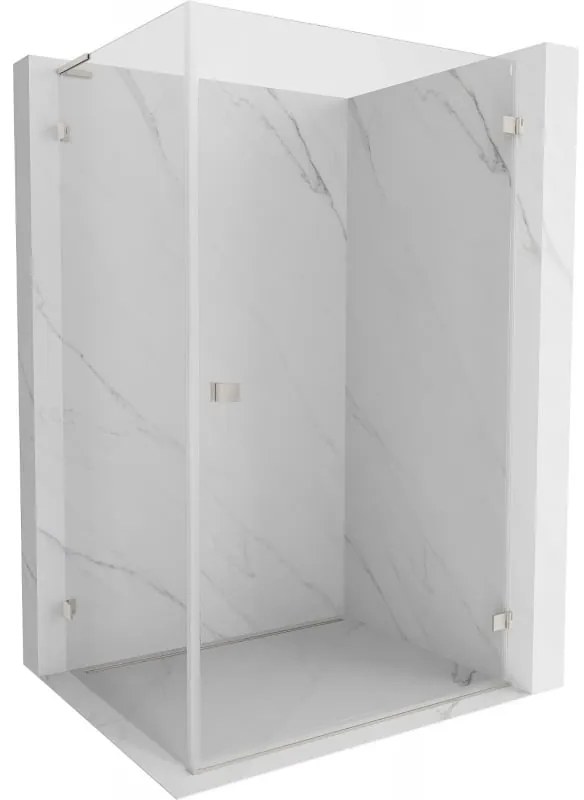 Mexen Lunar-B L výklopný sprchový kút pravý 90 x 70 cm, číre sklo, brúsená oceľ, 832L-090-070-97-00-P