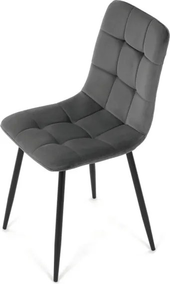 Jedálenská stolička zamatová, sivá CT-281 GREY4
