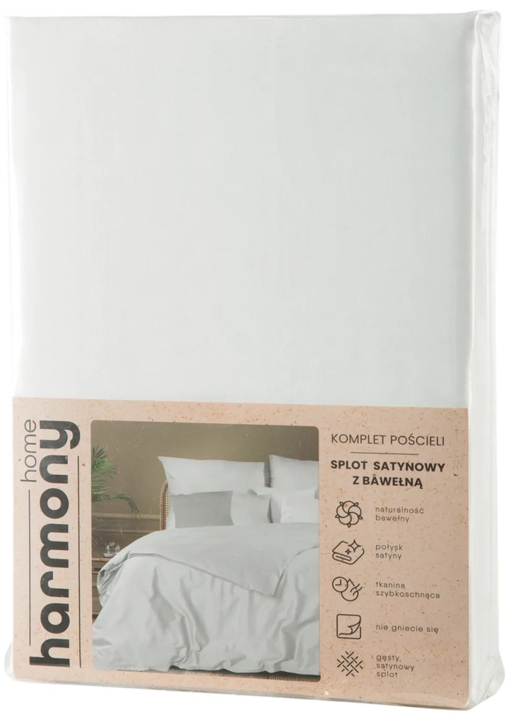BAVLNENÉ OBLIEČKY HARMONY 160X200 CM, 2KS 70X80 CM BIELE