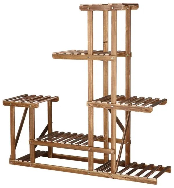 SPRINGOS Kaskádový stojan na kvety 95 cm, hnedý SPRINGOS PLANT 11